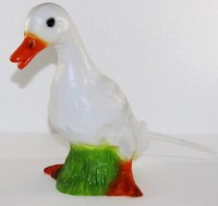 Deko Figur Tierfigur Wasserspeier Ente Stehend Weiß Aus Kunststoff H 30 Cm