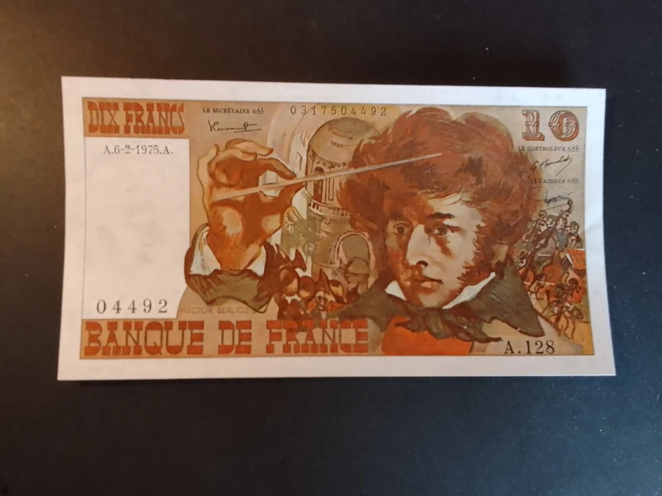 10 FRANCS  BERLIOZ 06/02/1975  ALPHABET A.128 PETIT NUMERO NEUF - Photo 1/1