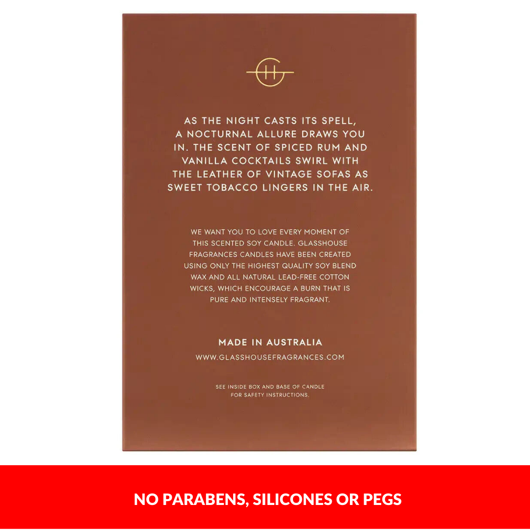 Glasshouse Sweet Cigar & Spiced Rum After Hours 380g Candle eBay