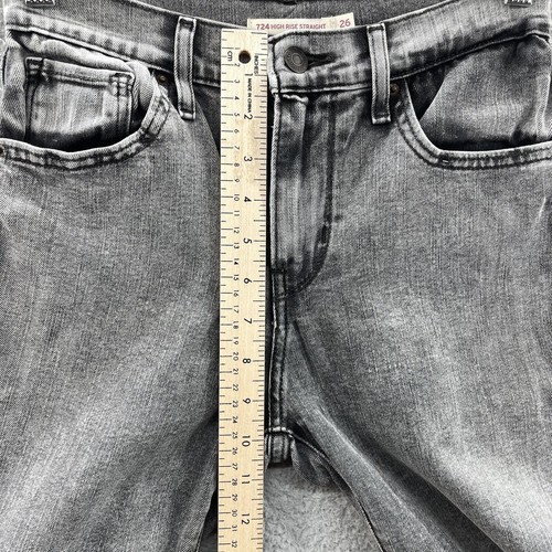 Levi's 724 Jeans Boys Size 26 Grey Charcoal Denim High Rise Straight Jeans - Picture 5 of 11