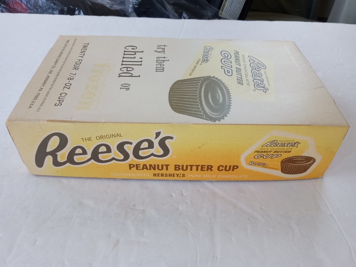 Vintage 1960's Reese's Peanut Butter Cup Box 24 ct HB Reese Candy