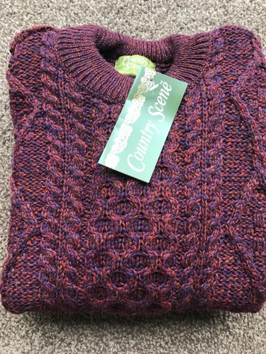 Traditional 100% British Wool Aran Crew 