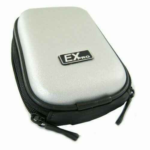 Ex-Pro® Silver Hard Clam Camera Case Sony Cyber-Shot DSC-T100, DSC-T110, - Afbeelding 1 van 5