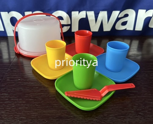 Mini Taker Tupperware Kids Toy 11Pc Mini Tumbler Pitcher Plate Cake Taker Party ...