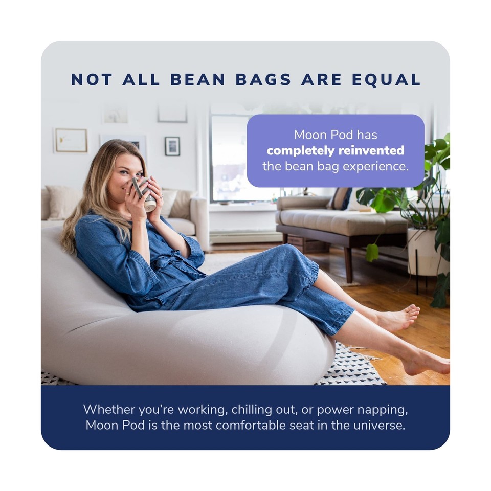 Moon Pod Bean Bag Chairs for Adults, Gray The ZeroGravity Beanbag