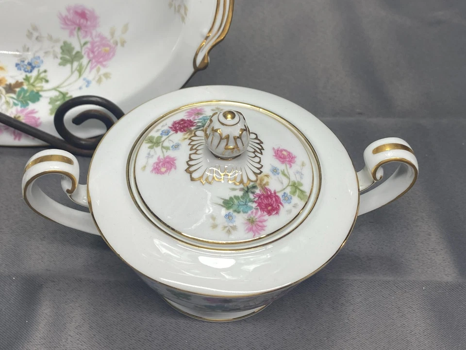 Noritake "GARDENA" #3056 ~ Gravy Boat, azucarero, cuenco ovalado para servir Foto 3 de 4