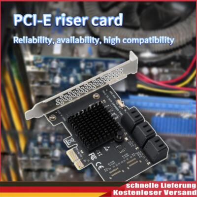 PCI Express 1X zu SATA3.0 6 Port Riser PCI-E X1/X4/X8/X16 PCI-E Extender