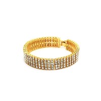 Large Hip Hop Bling 4 Row Pharaoh Bracelet - Xl - 14k Gold Plated Heavy Large Hip Hop Bling 4 Row Pharaoh Bracelet - Xl - 14k Gold Plated Heavy