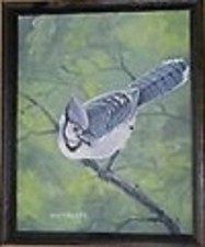 PRICE REDUCED!!!!!   Original Wiley Miller Oil Painting:  BLUE JAY