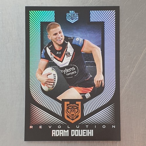 NRL 2024 Revolution Wests Tigers Adam Doueihi Silver Parallel Card