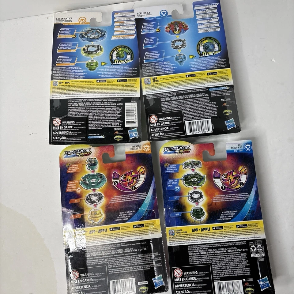 Lote de 4 disparos mixtos Beyblade Burst Rise y turbo Sling ~ SELLADOS EN PAQUETE. Foto 2 de 3