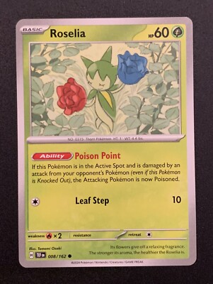 Roselia - 008/162 - Common - SV5: Temporal Forces - Pokemon TCG