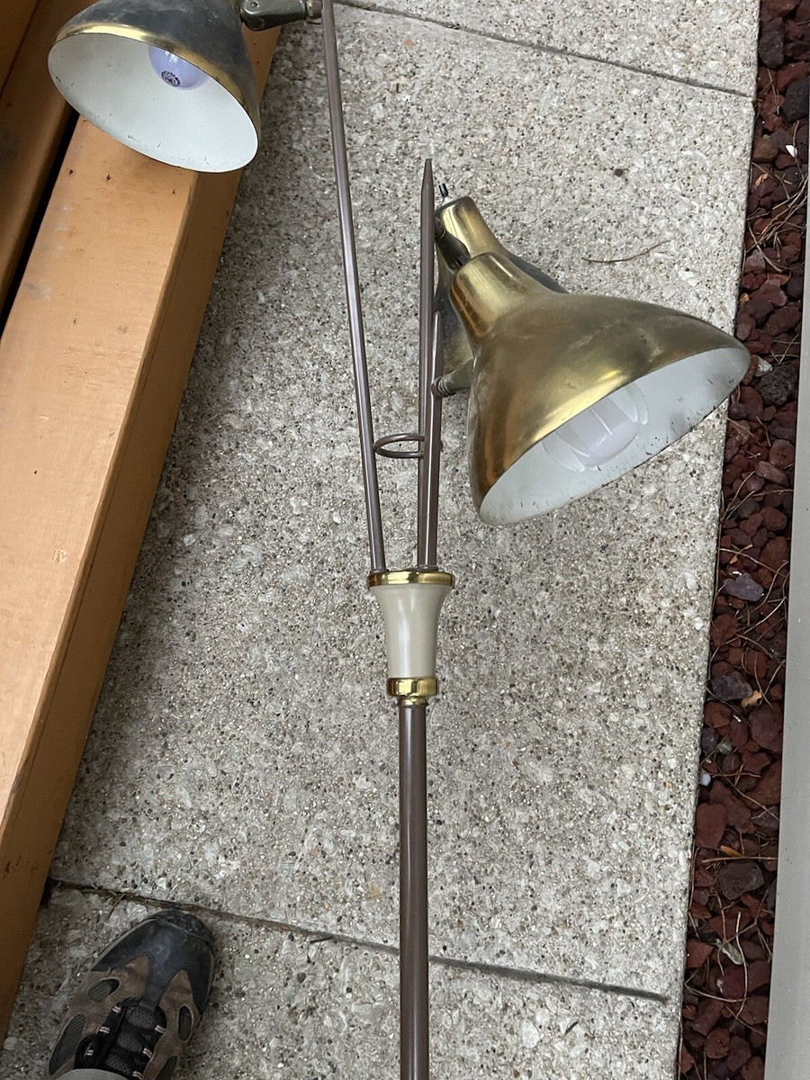 Vintage Mid Century Modern Floor Lamp Adjustable 3 Light Atomic