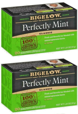 Lot Bigelow Perfectly Plantation Mint Black Tea 40 Bag Brew Father Gift FreeShip
