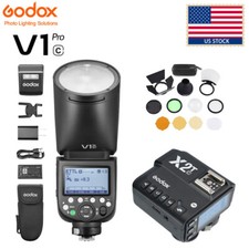 US Godox V1Pro-C 2.4 TTL HSS Flash Speedlite AK-R1 X2T-C Trigger Set For Canon