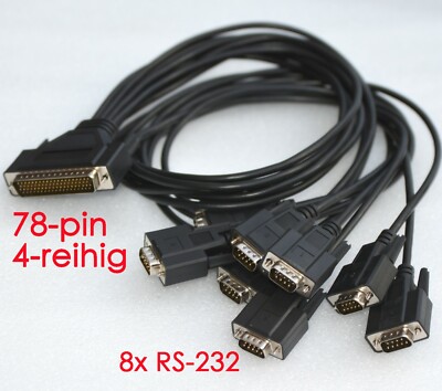 78-PIN STECKER -> 8x RS-232 PORT KABEL ADAPTER z.B. FÜR BRAIN BOXES KARTE V123