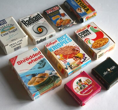 Play Shop Miniaturen aus den 80er Jahren - Corn Flakes, Rice Krispies, Atora, Paxo, etc