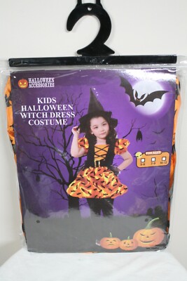Girls Witch Dress Costume Halloween Accessories Ages 5-6 New