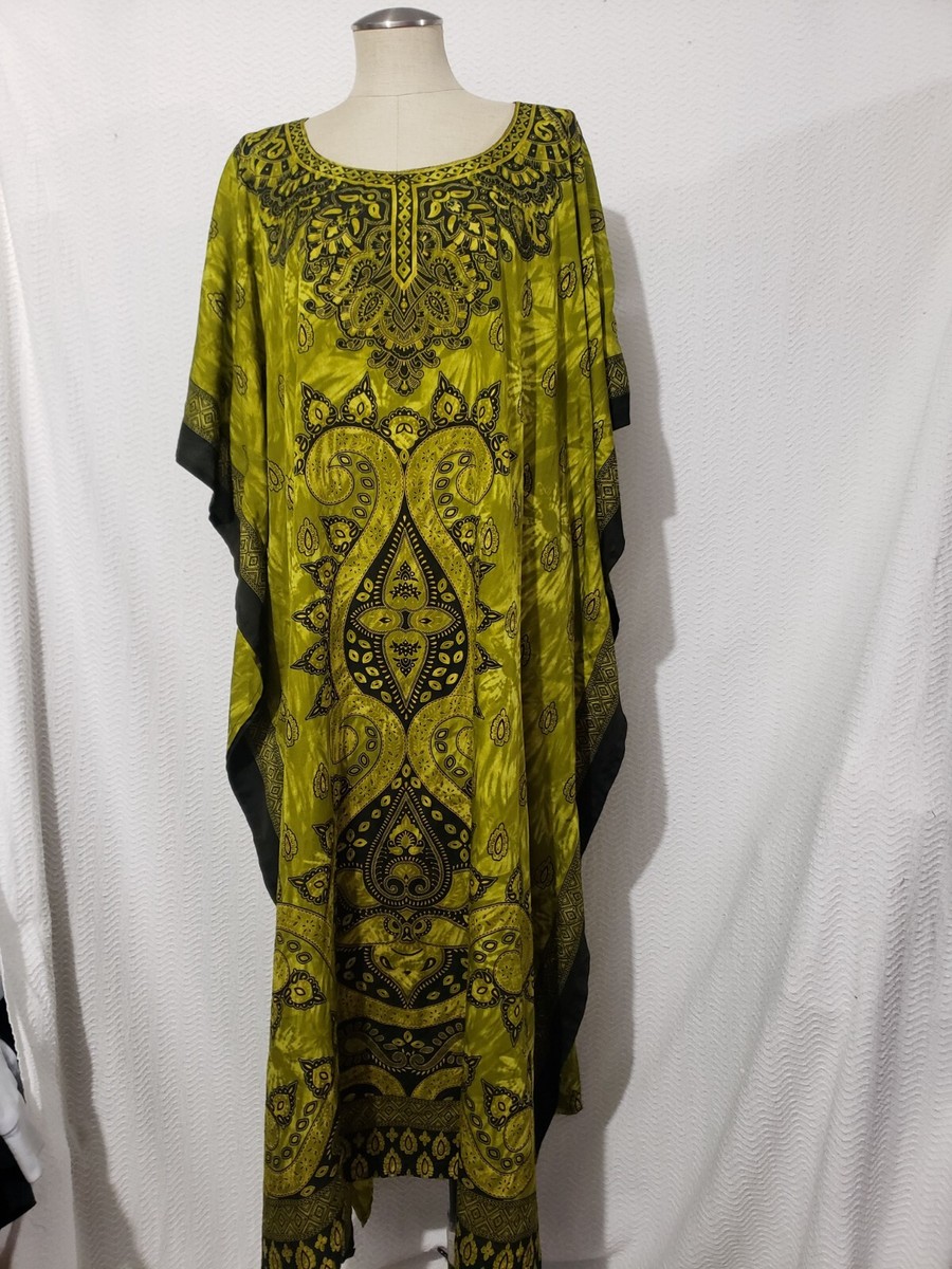 Sante Classics Long Kimono Maxi Green Dress Cover Up One Size | eBay