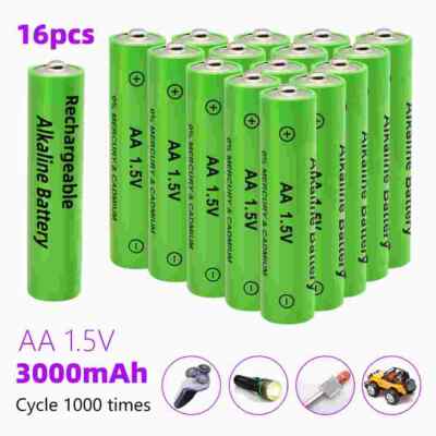 16Pcs 1.5V AA AAA Rechargeable Batteries 3000mAh Alkaline Battery w/ Charger US