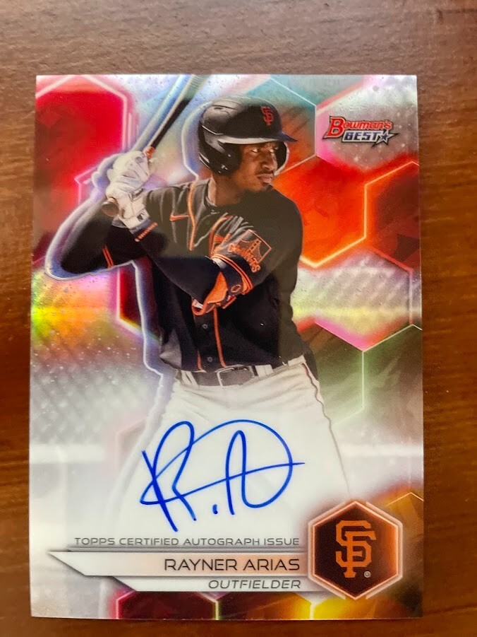 2023 Bowman's Best - Best of 2023 Autographs Refractor #B23-RA Rayner Arias (AU,