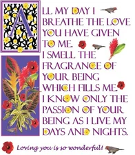 A Valentine Note Card Set of [4] 5"x7" Cards with Envelopes