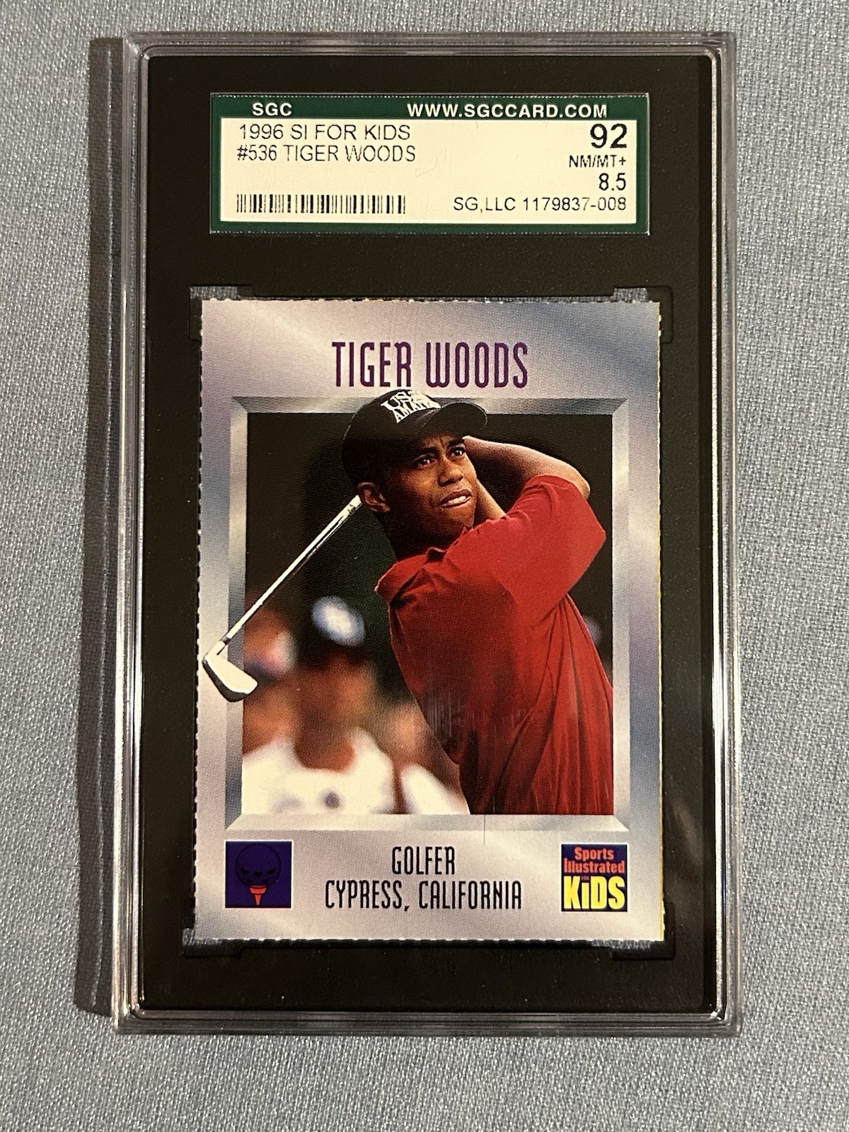 1996 Tiger Woods SI for Kids 536 Sports Illustrated Rookie RC SGC 8.5 NM-MINT