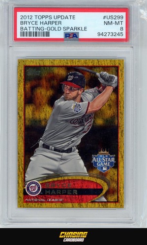 2012 Topps Update BRYCE HARPER RC Rookie Gold Sparkle NATIONALS PSA 8 NM-MT O200