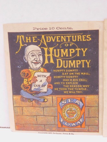 Antique Humpty Dumpty Sea Foam Baking Powder Gantz Jones Booklet Trade Card Set