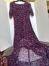Express Women’s Dress Size XS Boho Hi Low Paisley New No Tags Purple Pattern