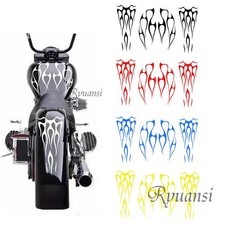 Universal Flame Vinyl Decal Sticker Waterproof For Motorcycle Gas Tank Fender