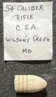 CIVIL WAR BULLET CSA 54 CALIBER RIFLE WILSON'S CREEK MO