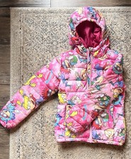 Nickelodeon Rugrats Pink Hooded Puffer Jacket Zip Long Sleeve Size 5/6