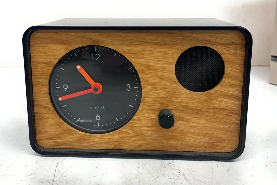 OneClock Minimalist Bedroom Analog Waking Alarm Clock, Black Oak - Image 2 of 4