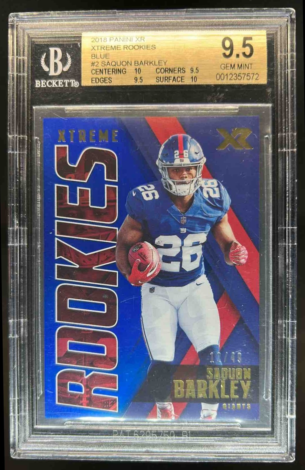 Saquon Barkley Panini XR Xtreme Rookies #X2 Blue