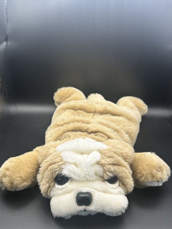 Churchill the Dog Ty Classic  12" Beige White Wrinkled Plush Stuffed Animal Toy