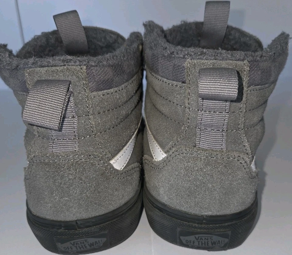 Vans Filmore Youth Boys Suede High-Top Lined Sneaker Size 4 Gray White Black - Image 3 of 4