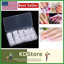 500pcs White French Nail Tips Fake Acrylic Artificial False Nails Box Short S...