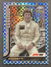 /150 Blue Checker Mario Andretti #161 - 2025 Topps Chrome Formula 1 F1 Card MINT