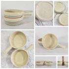 McCoy Pottery 874 Pink and Blue Stripe Casserole Soup Bowl USA Farmhouse Country