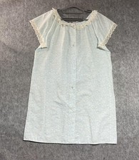 Vintage Sears Nightgown Womens Medium Multicolor Floral Lace Button Front 80s