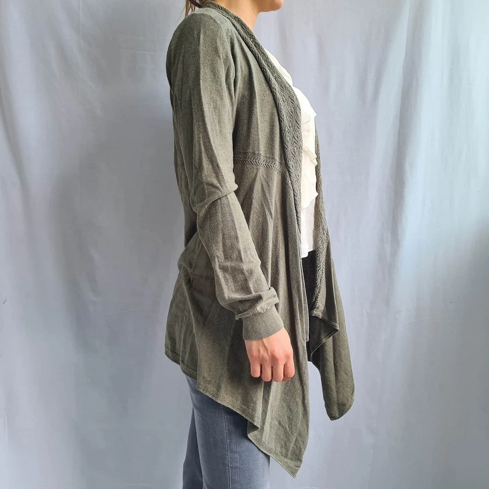 Cárdigan abierto Fat Face para mujer talla 12 largo 100 % algodón verde... - Imagen 2 de 4