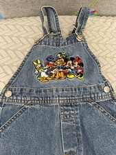 Disney Store Vintage 90s Mickey And Friends Denim Jeans Overalls Baby 18 Months