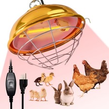 250W Chicken Coop Heater, Brooder Heat Lamp for Chicks, 2-Temp Settings 175W...