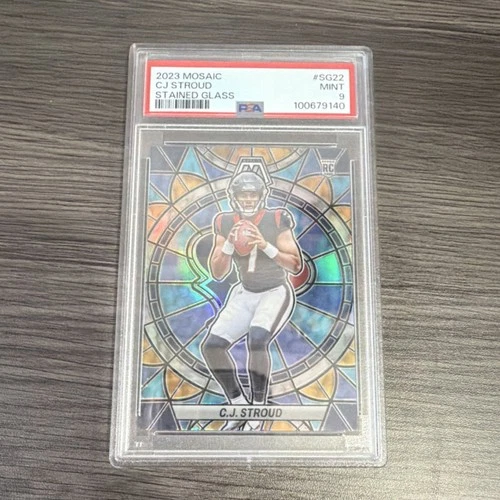 2023 Panini Mosaic Stained Glass C.J. Stroud SG-22 Rookie Houston Texans PSA 9
