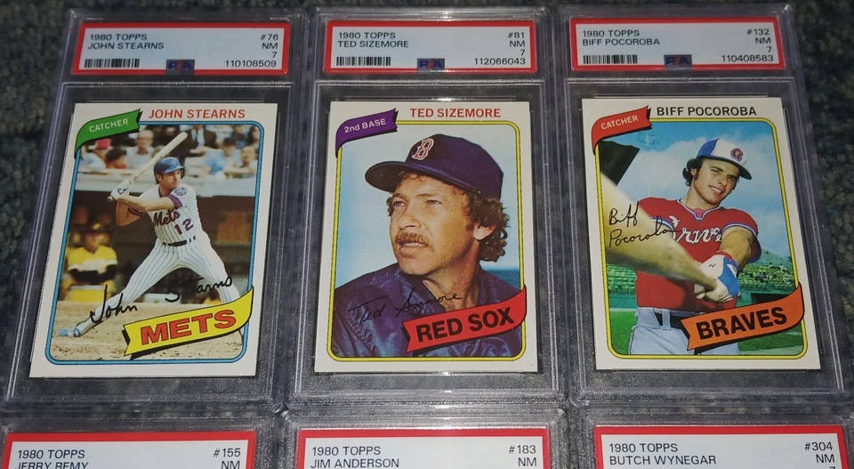 Lot of (9) 1980 TOPPS BASEBALL CARDS ~ ALL PSA 7 NEAR MINT - Image 2 of 4