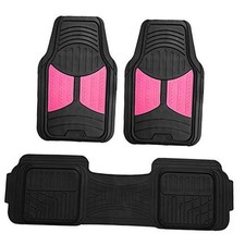 Car Floor Mats - Heavy-Duty Rubber Floor Mats for Cars, Universal Fit Pink