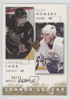 2002 Artistic Impressions Common Ground Gold 68/75 Jaromir Jagr Ales Hemsky 1h0n