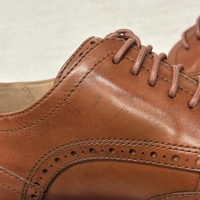 Cole Haan GrandEvolution Shortwing Wingtip Shoes Brown Suede Mens Size 9.5M EUC Cole Haan Suede Wingtip Dress Shoes for Men for sale | eBay main image 4