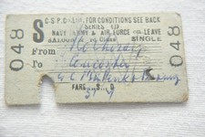 1960 Gloucester Forces Leave British Rail Railway Train Ticket